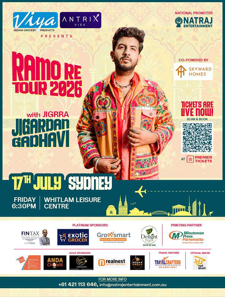 Ramo Re Tour 2026 with Jigardan Gadhavi Sydney