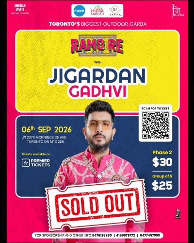 Ramo Re Tour 2026 with Jigardan Gadhavi in Toronto Ramo Re Tour 2026 with Jigardan Gadhavi in Toronto