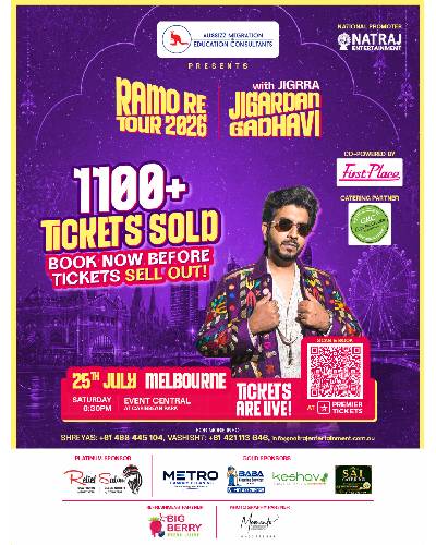 Ramo Re Tour 2026 with Jigardan Gadhavi Melbourne