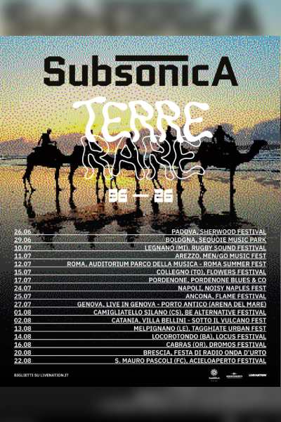 Subsonica – Terre Rare 96-26 Tour 2026