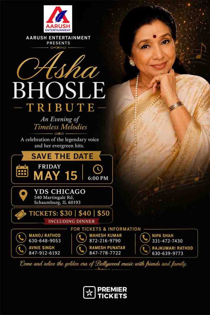 Asha Bhosle Tribute - An Evening of Timeless Melodies In Chicago 2026