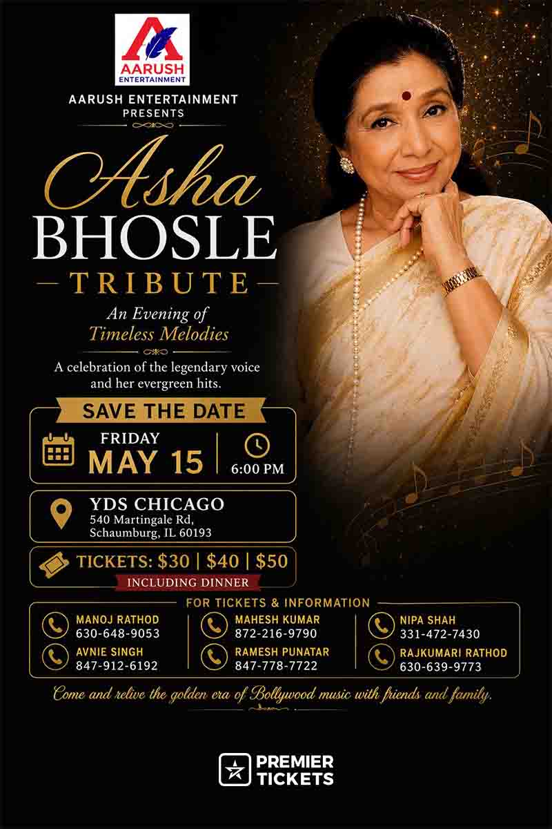 Asha Bhosle Tribute - An Evening of Timeless Melodies In Chicago 2026