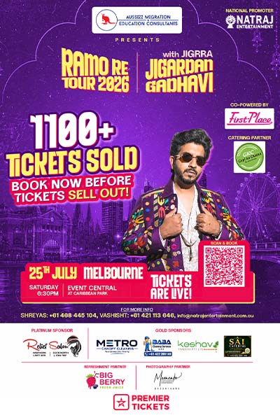 Ramo Re Tour 2026 with Jigardan Gadhavi Melbourne