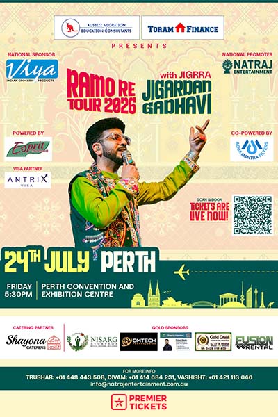 Ramo Re Tour 2026 with Jigardan Gadhavi Perth