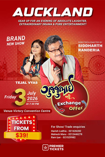 Gujjubhai Ni Exchange Offer by Siddharth Randeria in Auckland – 2026