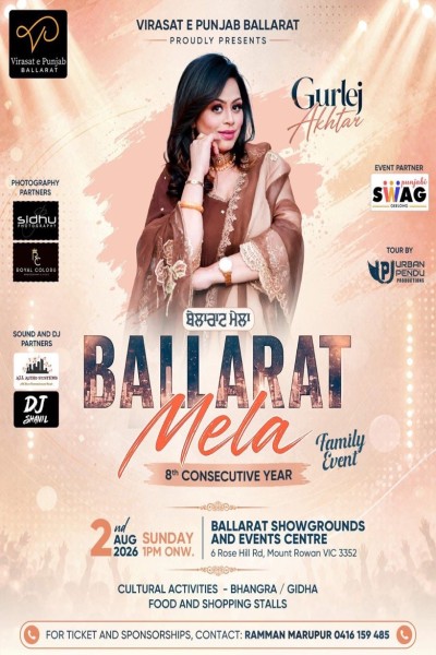 Ballarat Mela 2026 – Live with Gurlej Akhtar (Family Event)