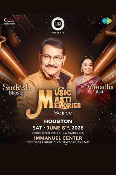 Sudesh Bhosle & Anuradha Juju Live Music Masti Memories Soirée in Houston
