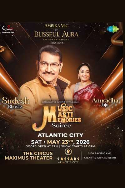Sudesh Bhosle & Anuradha Juju Live Music Masti Memories Soirée in NJ