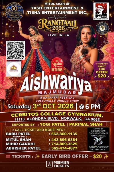 Rangtali 2026 With Aishwarya Majmudar in California