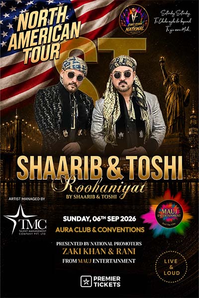 Roohaniyat Live in concert by Shaarib and Toshi - 2026