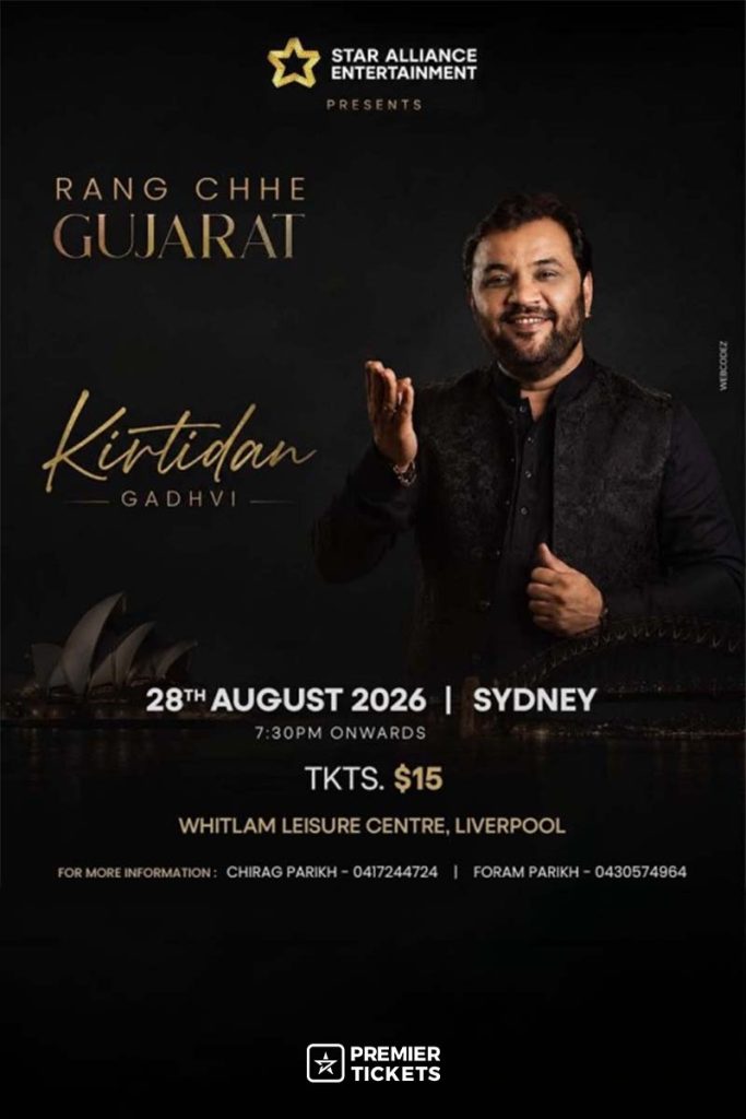 Rang Che Gujarat 2026 with Kirtidan Gadhvi in Sydney