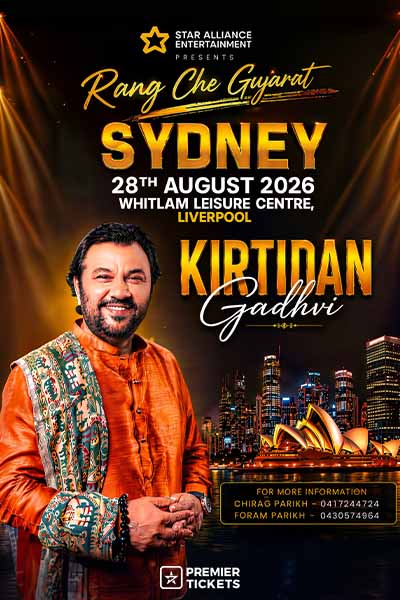 Rang Che Gujarat 2026 with Kirtidan Gadhvi in Sydney