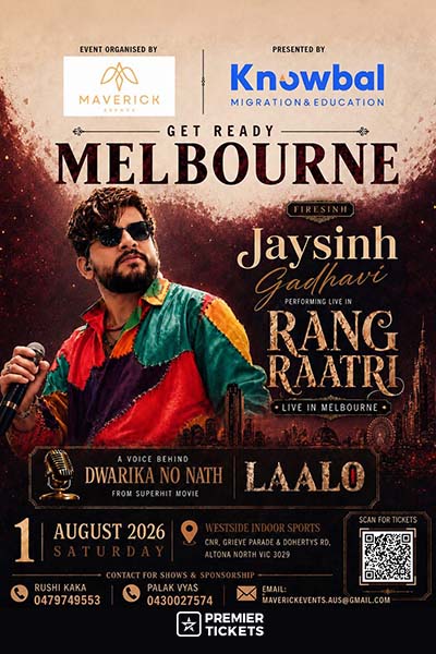 Rang Raatri 2026 with Jaysinh Gadhavi in Melbourne