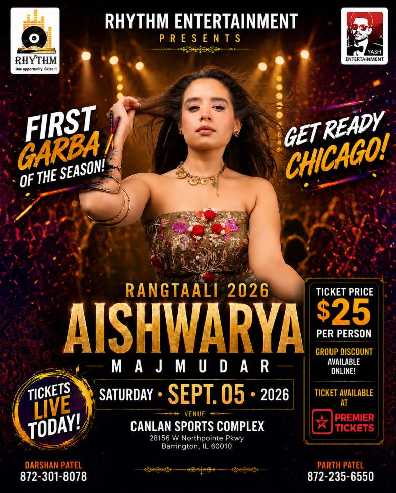 Rangtaali 2026 with Aishwarya Majmudar in Chicago 2026