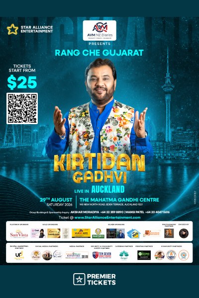 Rang Che Gujarat 2026 with Kirtidan Gadhvi in Auckland