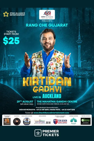 Rang Che Gujarat 2026 with Kirtidan Gadhvi in Auckland