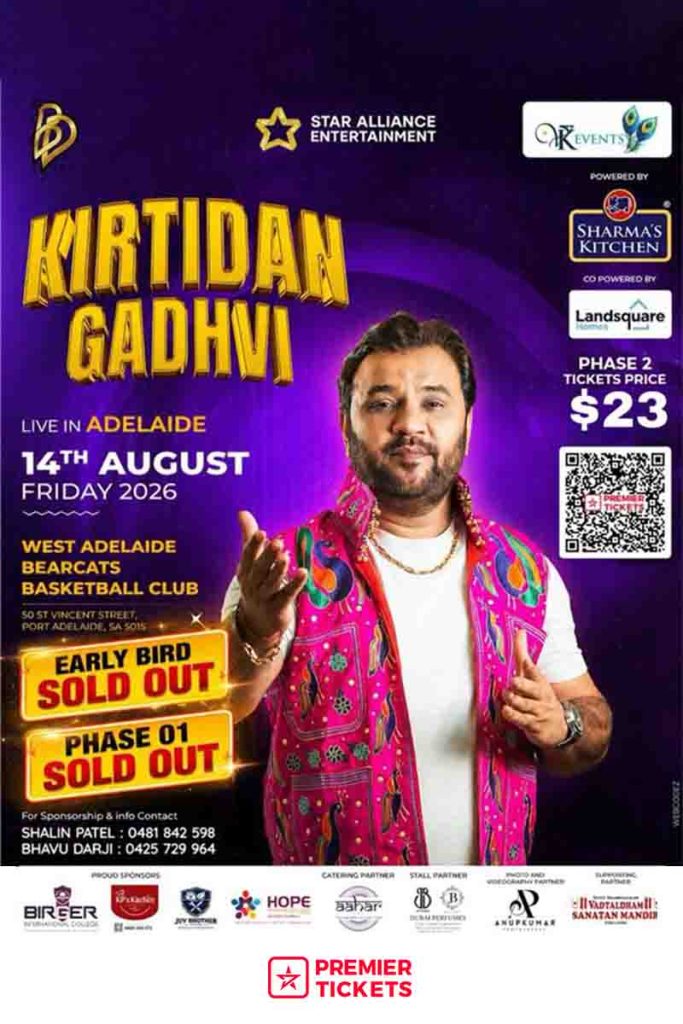 Rang Che Gujarat 2026 with Kirtidan Gadhvi in Adelaide