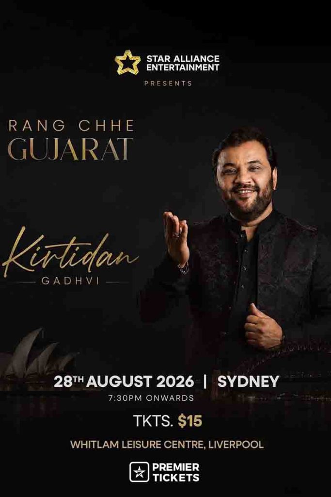Rang Che Gujarat 2026 with Kirtidan Gadhvi in Brisbane