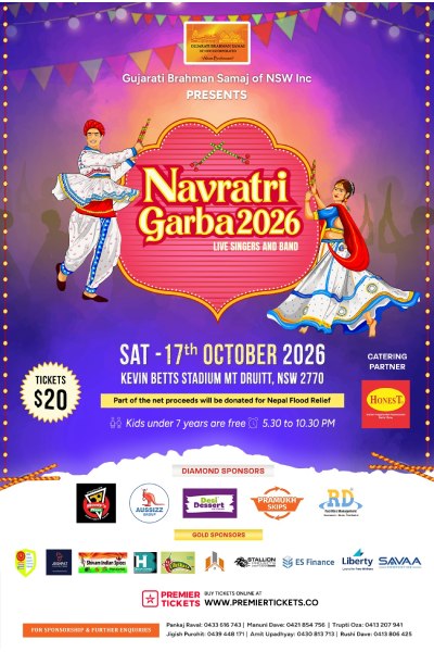 Gujarati Brahman Samaj of NSW – Navratri Garba 2026
