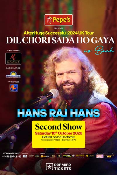 Hans Raj Hans Live in London-Second Show Announced 2026 - London